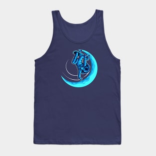 Skateboarding Astronaut Cartoon Tank Top